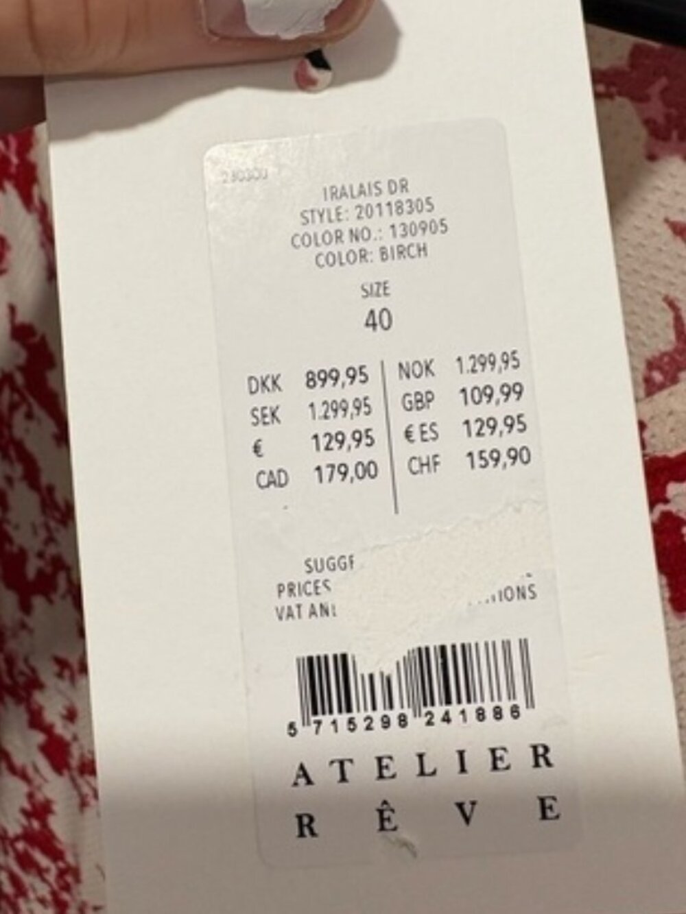 NWT Atelier Rêve Alais Midi Dress | Red & White Floral | Size 8  $179.00 CAN - Picture 3 of 11